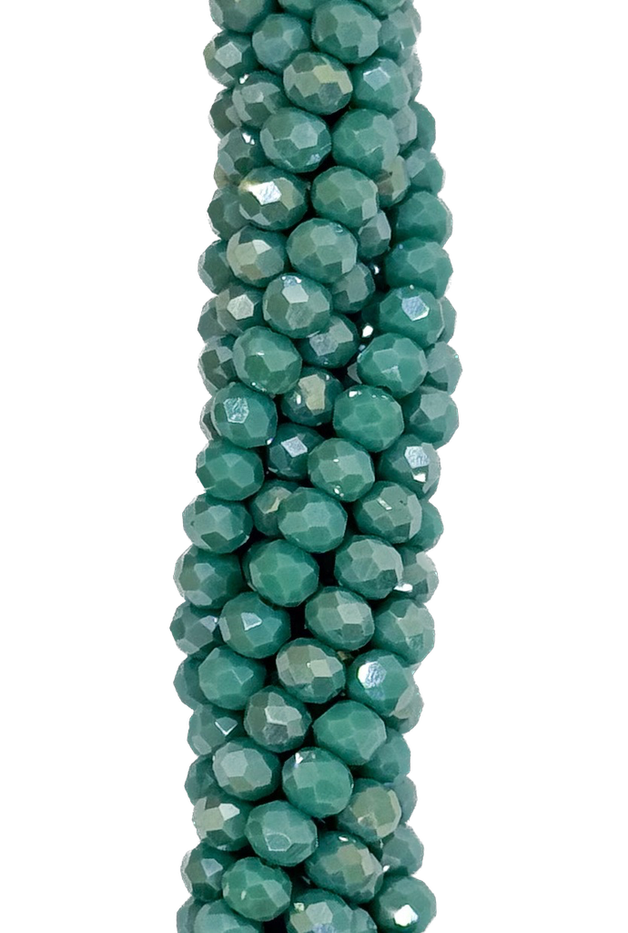 Cristal de roca 4mm verde agua oscuro opaco tornasol 