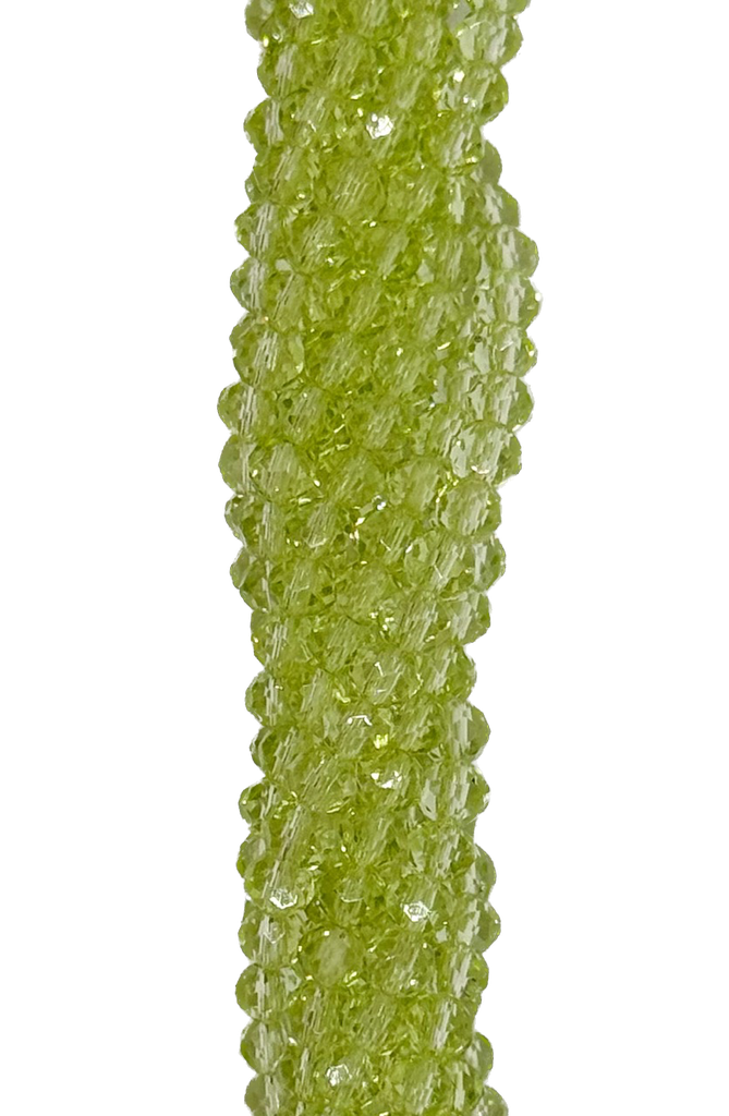 Cristal de roca 4mm verde manzana transparente