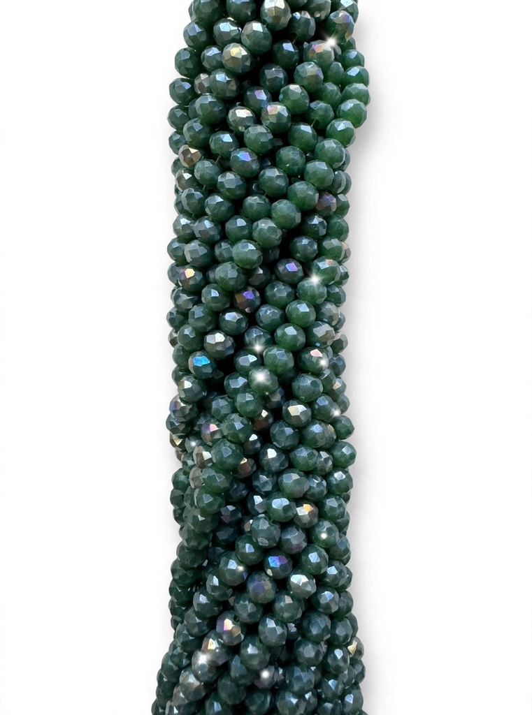 Cristal de roca 4mm verde oscuro tornasol (GC)