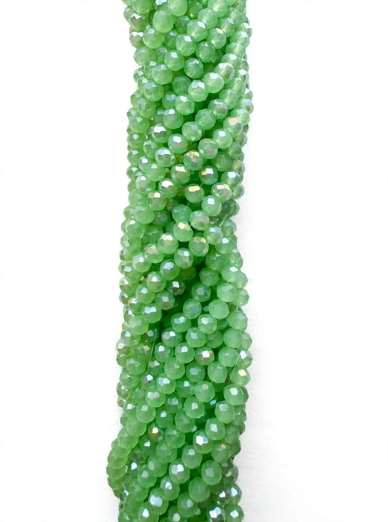 Cristal de roca 4mm verde manzana opalino tornasol (GC)