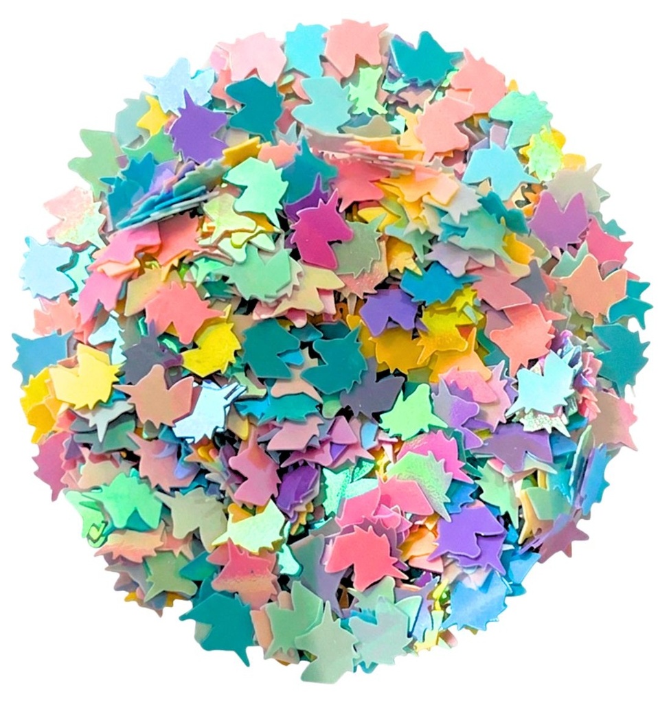 Mini lentejuela unicornio multicolor pastel x 10gr 