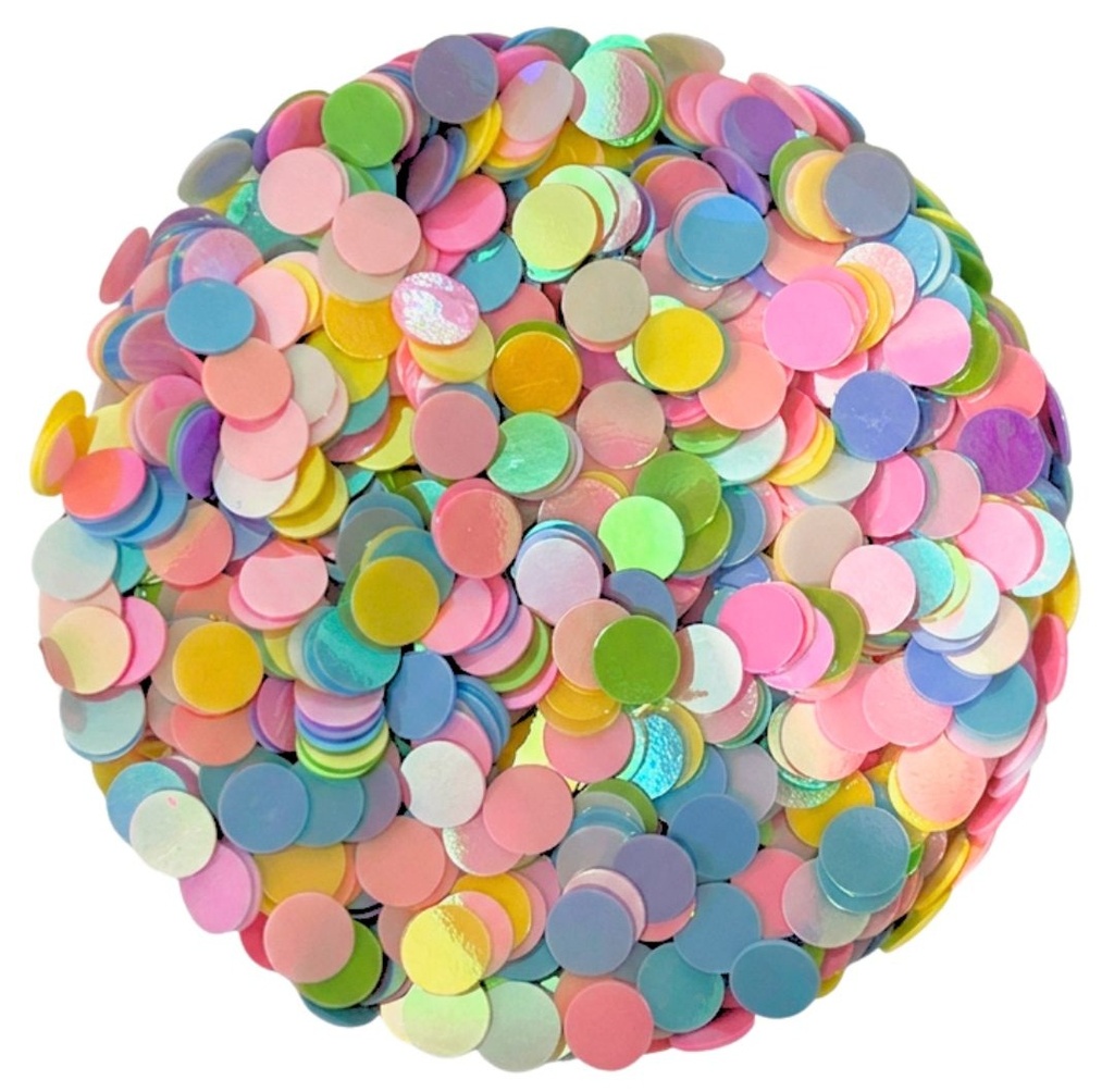 Mini lentejuela circulo grande multicolor pastel x 10gr   