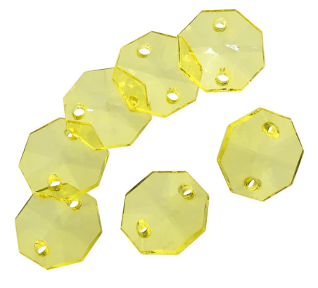 Cairel acrílico transp. 388 octógono amarillo #2 15mm x 10gr.