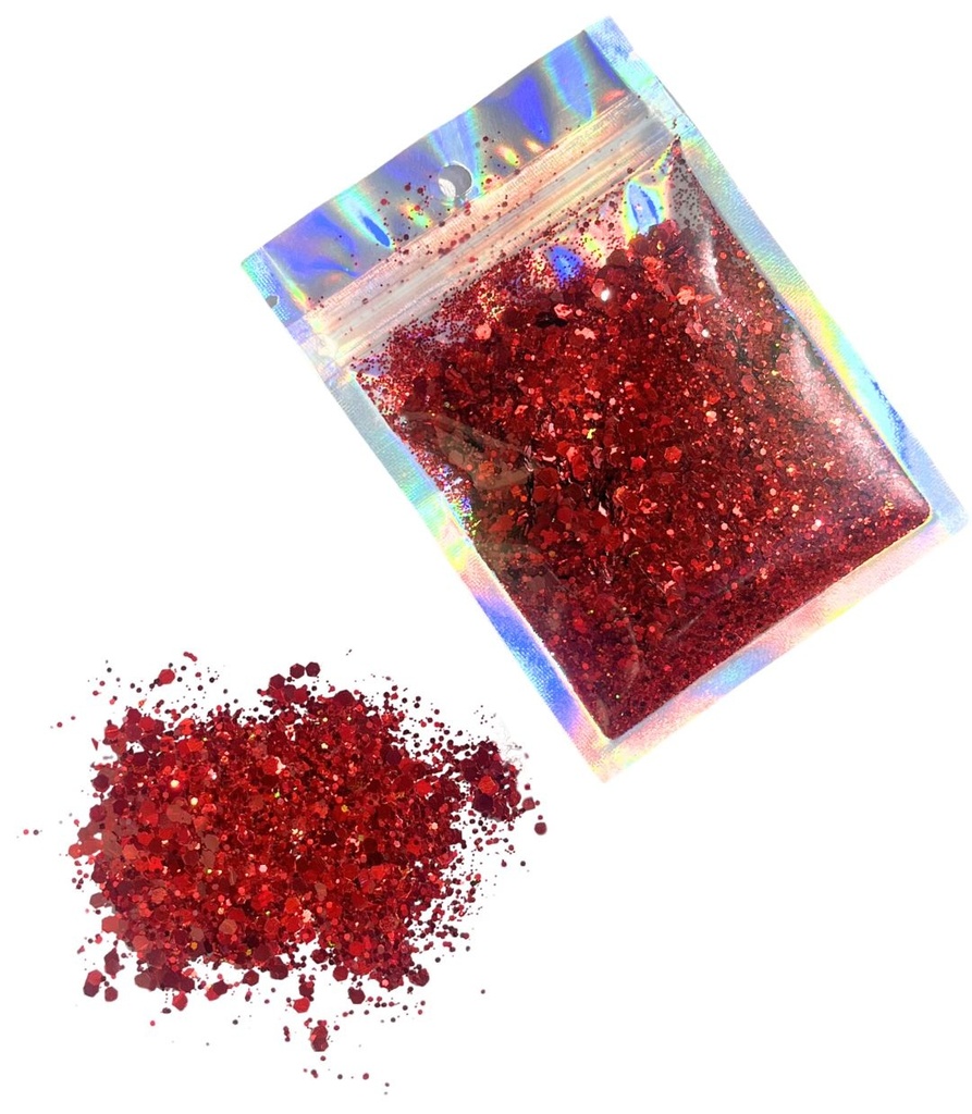 Glitter rojo x 15gr  