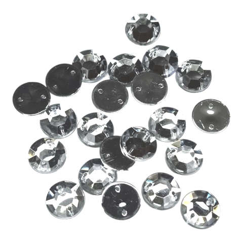 Gema redonda p/coser 8mm plateada x 100un 
