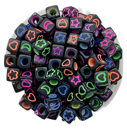 Figuras surtidas 6x6 negro c/color x 10gr.