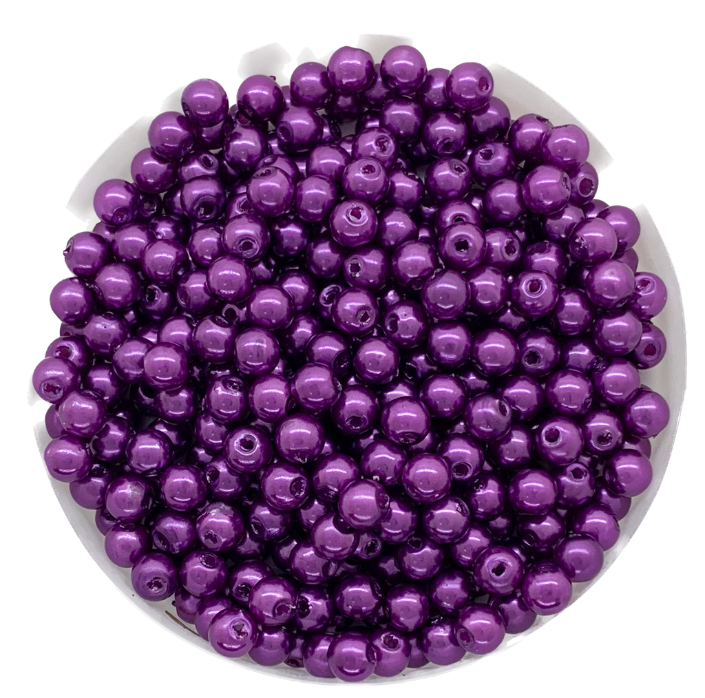 Perla plást. perlada violeta 4mm x 10g