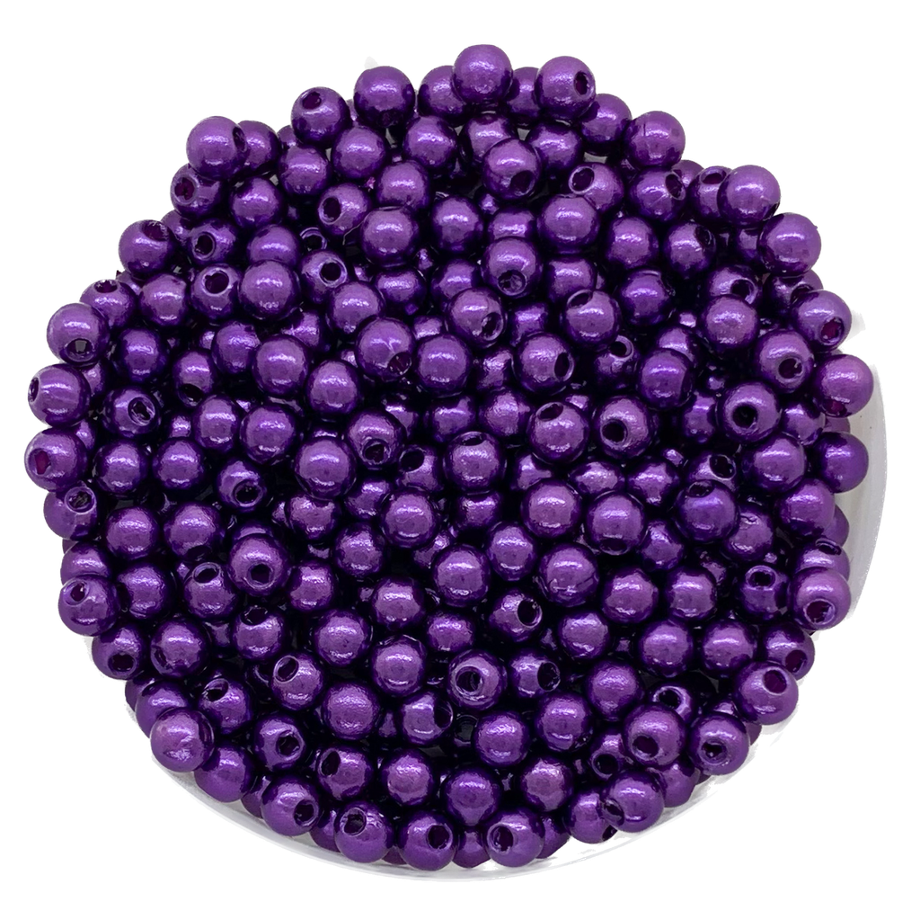 Perla plást. perlada violeta osc. 4mm x 10g