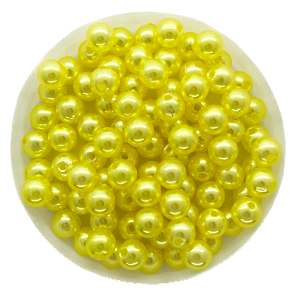 Perla plást. perlada amarillo 6mm x 10g