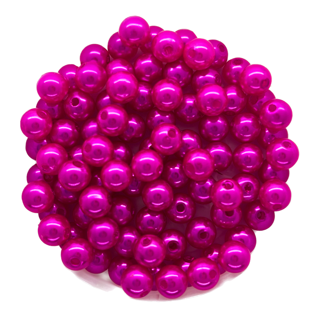 Perla plást. perlada fucsia 6mm x 10g