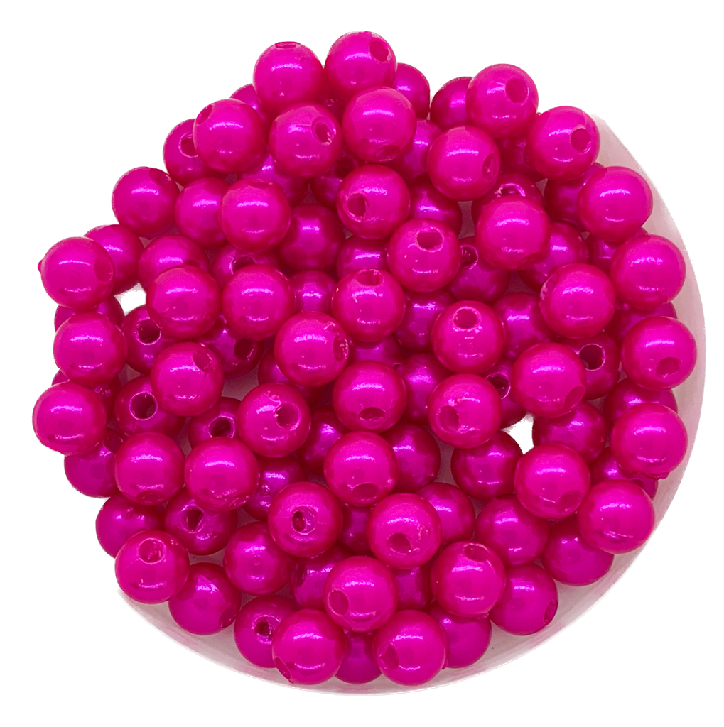 Perla plástica perlada fucsia osc. 6mm x 10g