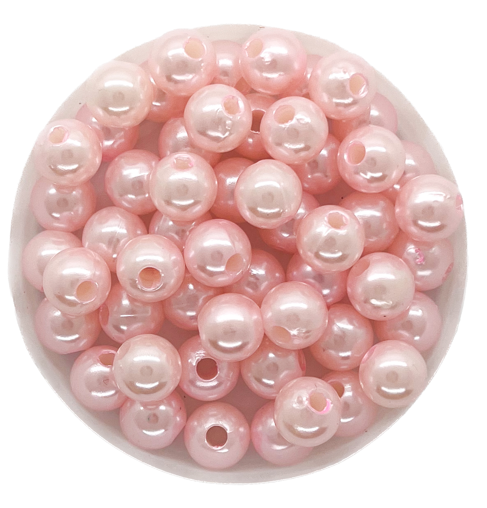 Perla plástica perlada rosa bebé 8mm x 10g