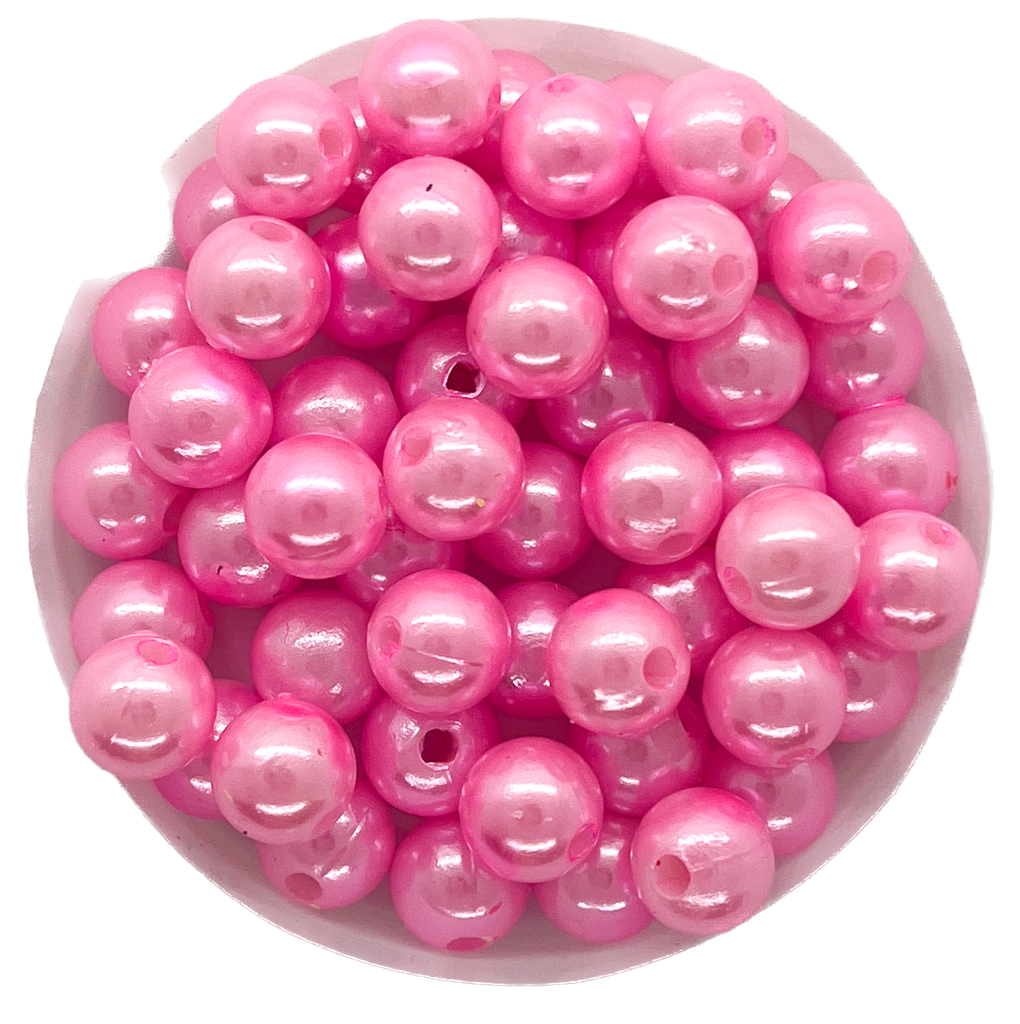 Perla plástica perlada rosa 8mm x 10g