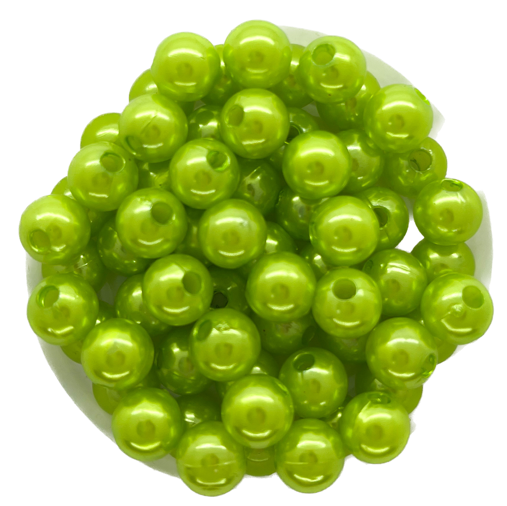 Perla plástica perlada verde manzana 8mm x 20g