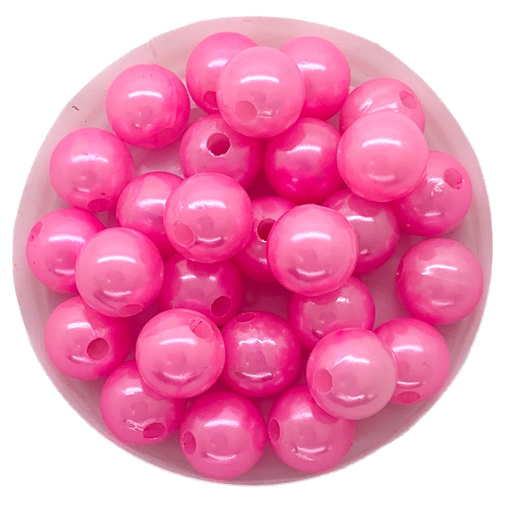 Perla plástica perlada rosa chicle 10mm x 20g