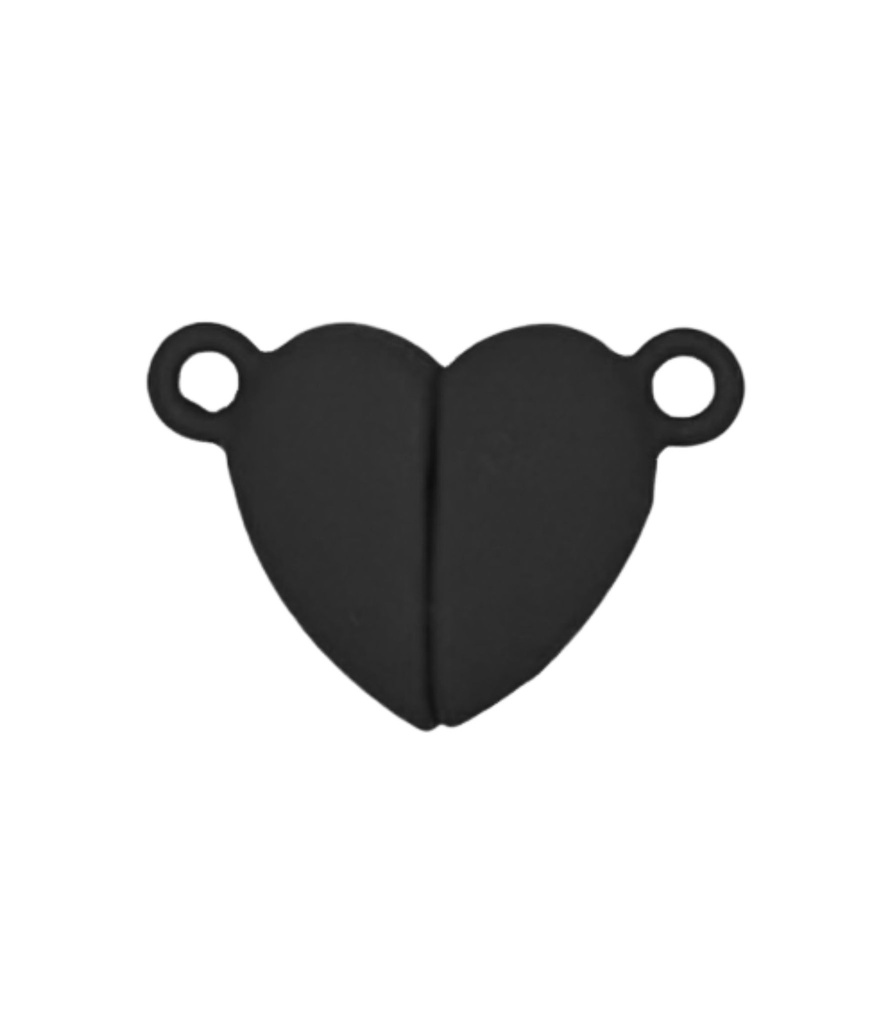 Dije/cierre imán corazón negro 