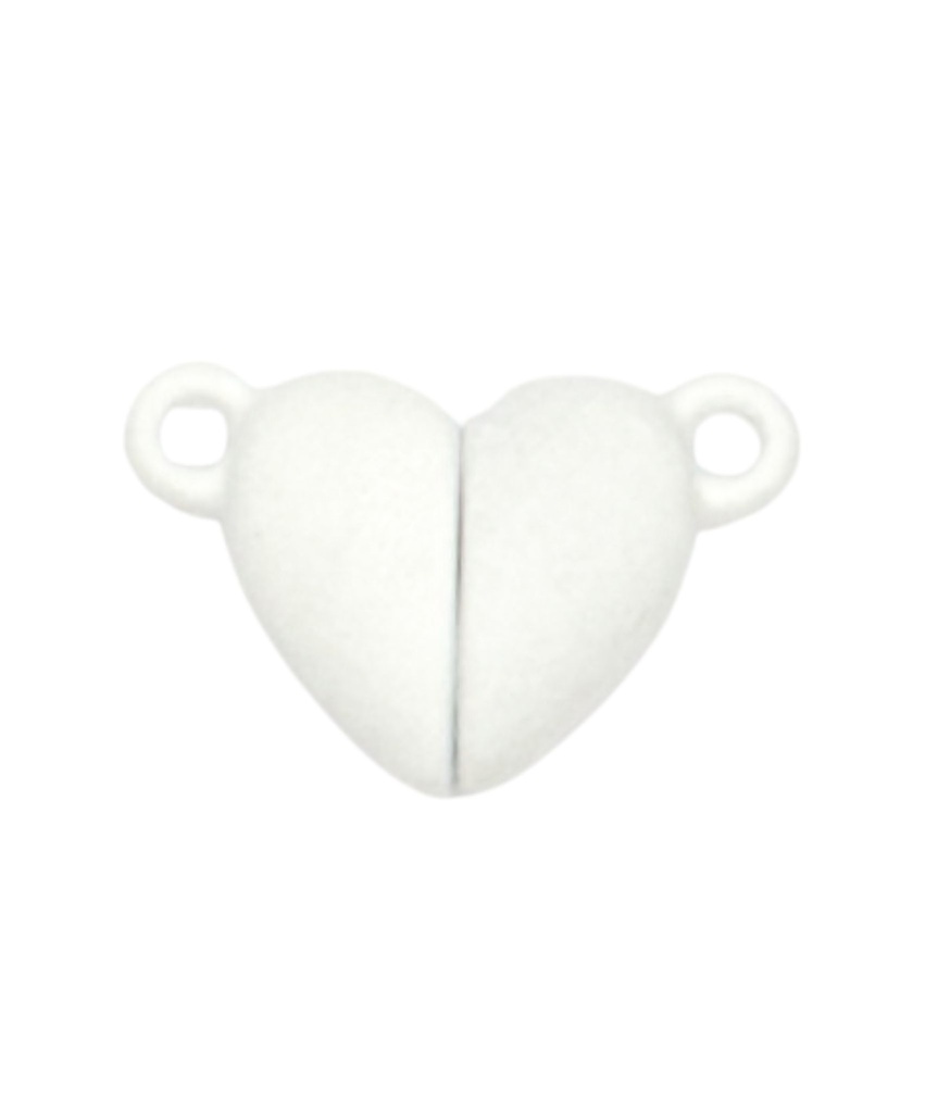 Dije/cierre imán corazón blanco