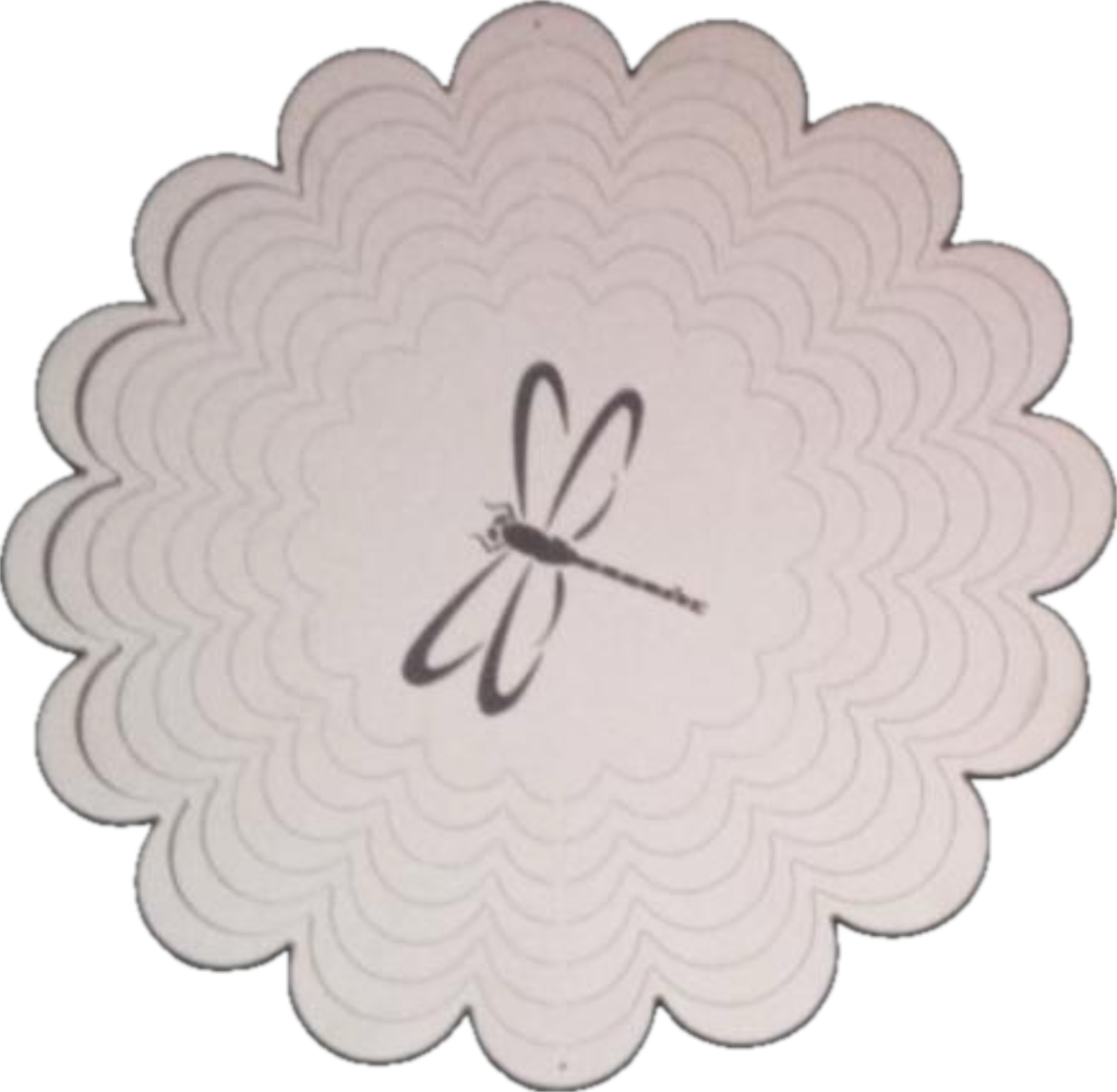 Mandala viento acero inoxidable flor con libélula 10cm 