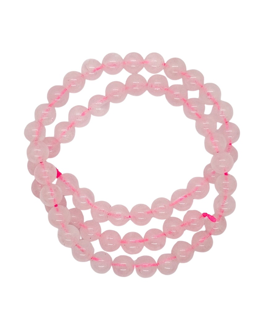 Bolita piedra cuarzo rosa 6mm x tira   