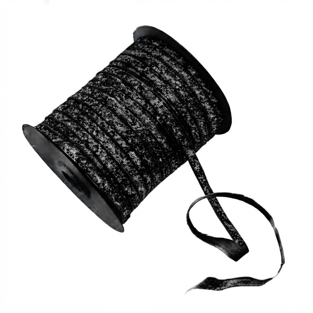 Cinta glitter 5mm negra 