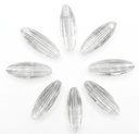 Cairel acrílico transp. semilla pasante 35x13mm x 20gr