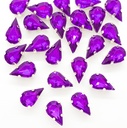 Gema engarzada gota violeta brillo 6x10mm x 10un.