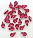 Gema engarzada gota fucsia brillo 6x10mm x 10un.