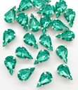 Gema engarzada gota aqua brillo 8x13mm x 10un.