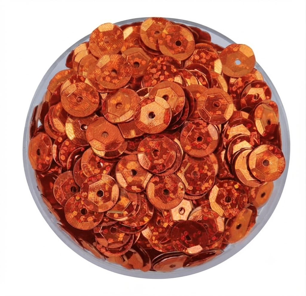 Lentejuela láser 8mm naranja 