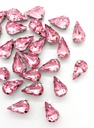 Gema engarzada gota rosa brillo 8x13mm x 10un.