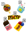 Dije chocolate M&M's x 1 un.