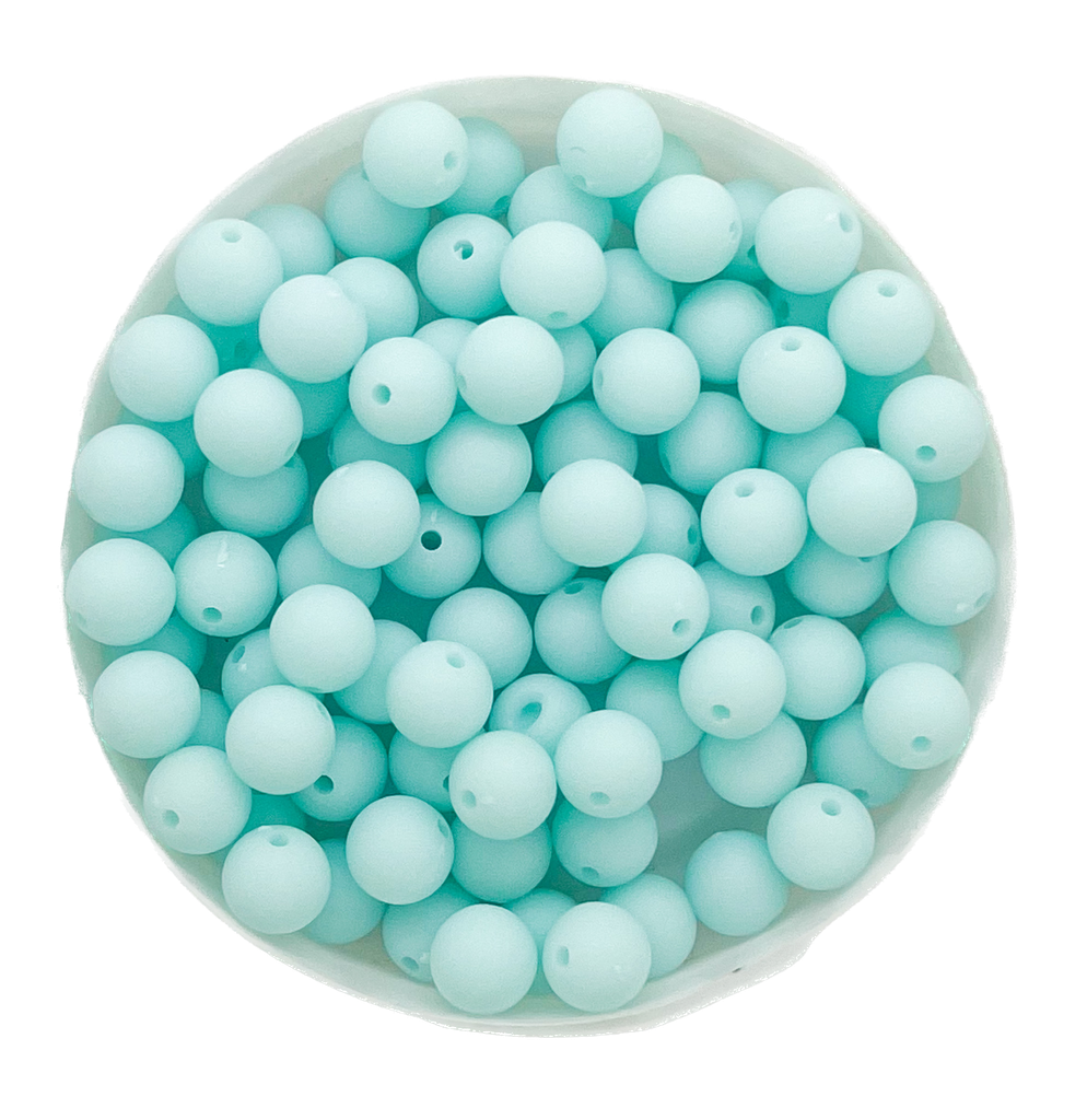 Bolita acrílico engomada celeste 6mm