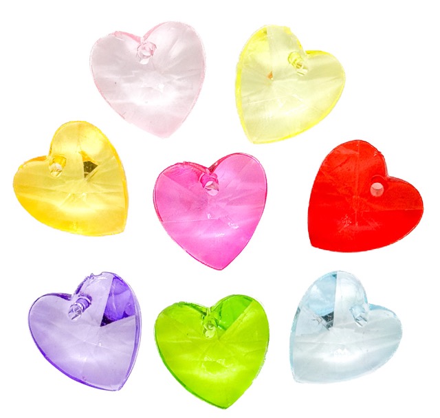 Cairel acrílico dije corazón multi 