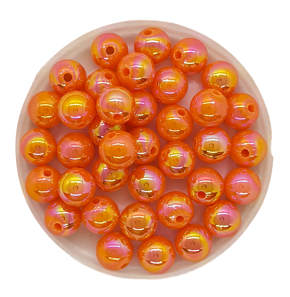 Perla plástica tornasol 8 mm #73 naranja opaco