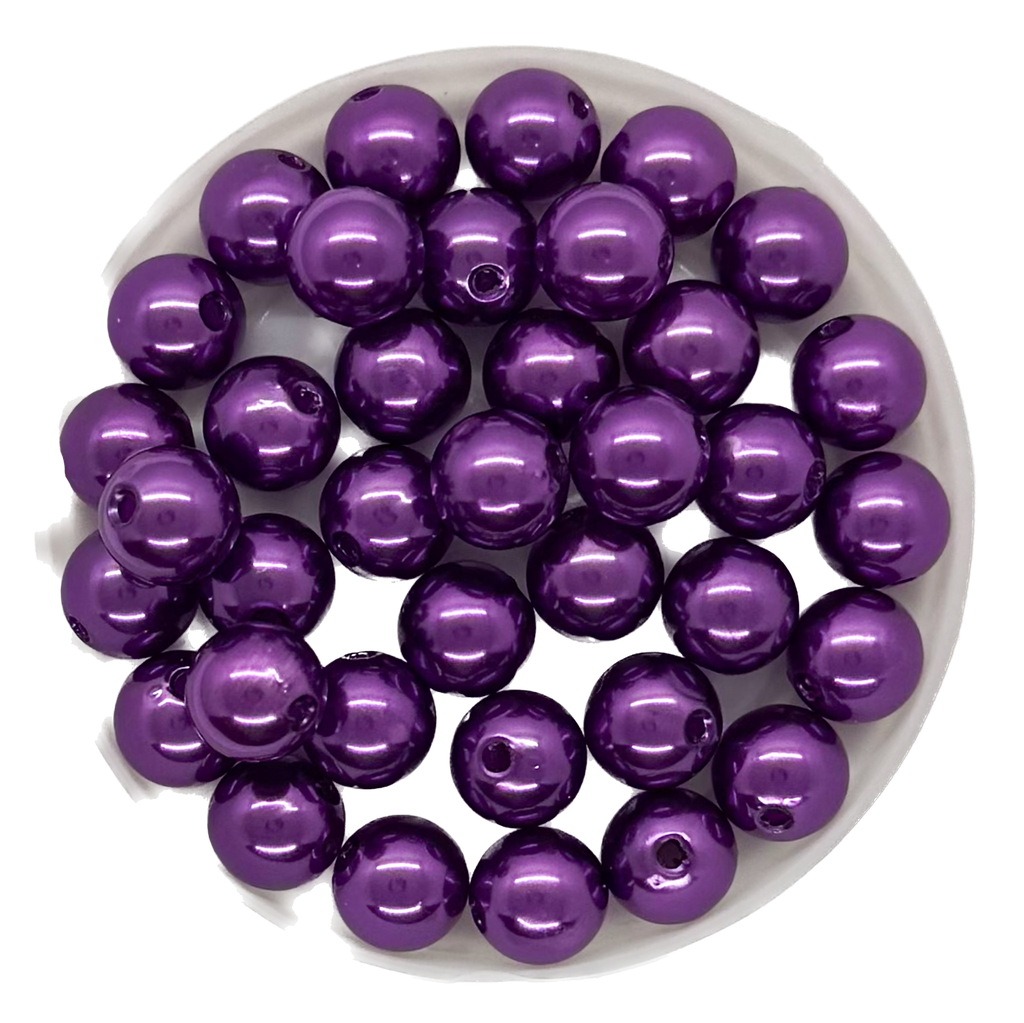 Perla plástica perlada violeta uva 8mm x 10g