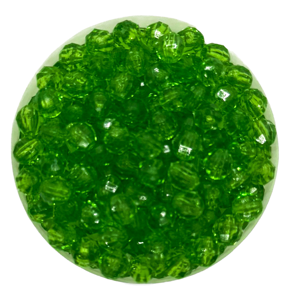 Bolita acrílica facetada verde 6mm x 500gr