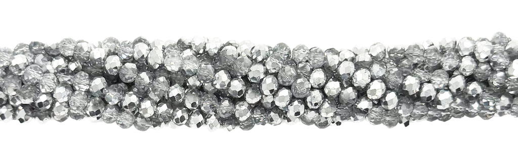 Cristal de roca 4mm plata bicolor