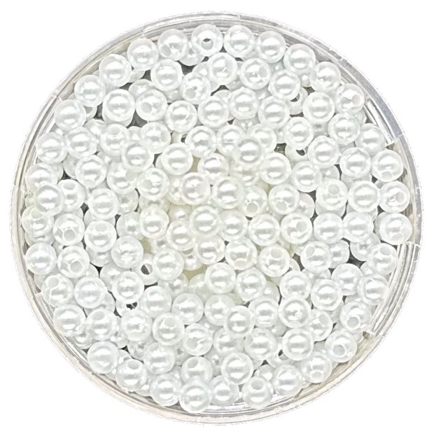 Perla plástica perlada blanca 4mm x 10gr.