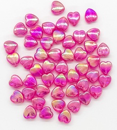 Corazón plástico fucsia tornasol 8mm x 10gr.