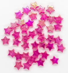 Estrella plástica fucsia tornasol 11mm x 10gr.