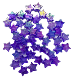 Estrella plástica violeta tornasol 11mm x 10gr.