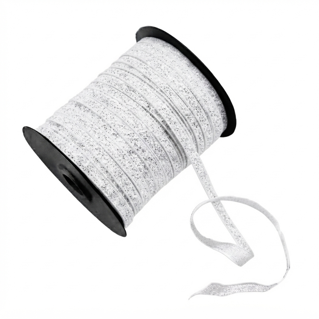 Cinta glitter 5mm blanca 