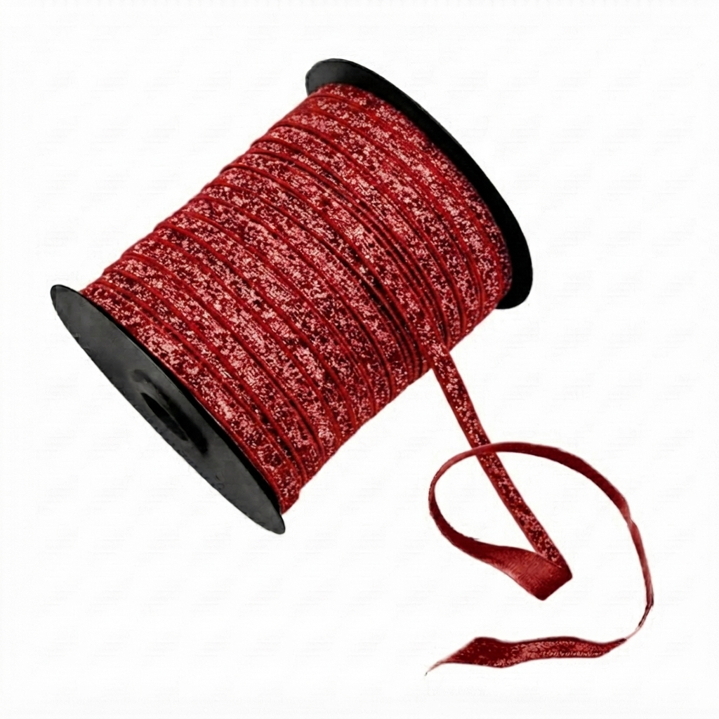 Cinta glitter 5mm rojo