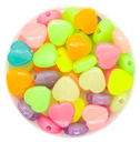 Corazones luminosos fluorescentes multicolor 10mm x 10gr.