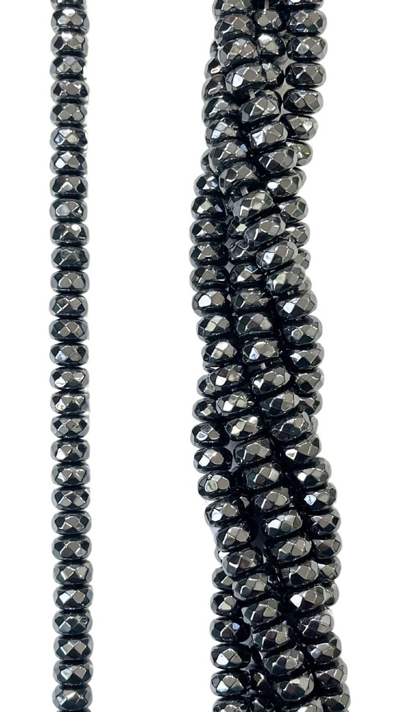 Hematites dona facetada 8x5mm x tira  