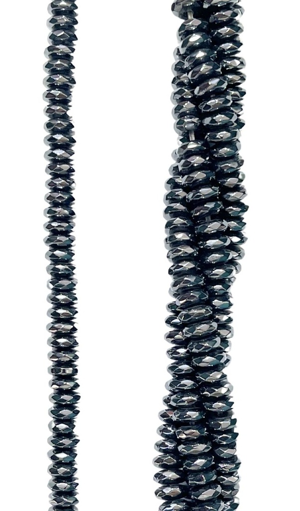 Hematites dona facetada 8x3mm x tira   