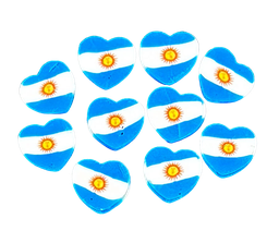 Fimo Argentina corazón x 5 un.