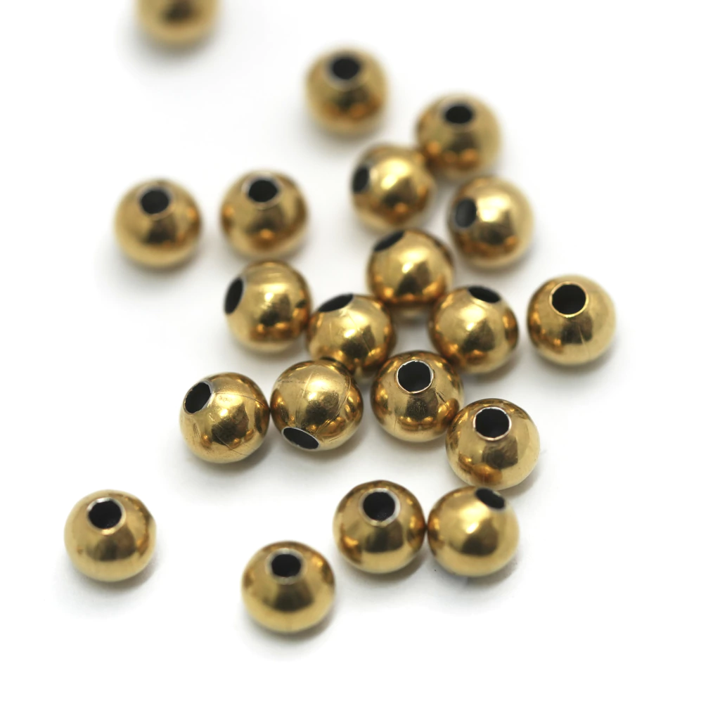 Bolita chapa acero 4mm GOLD x 25un.