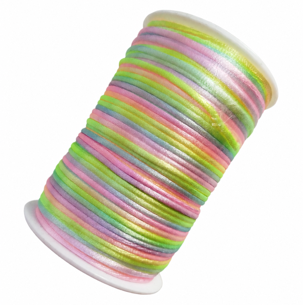 Cordón de seda multicolor fluor 2mm  