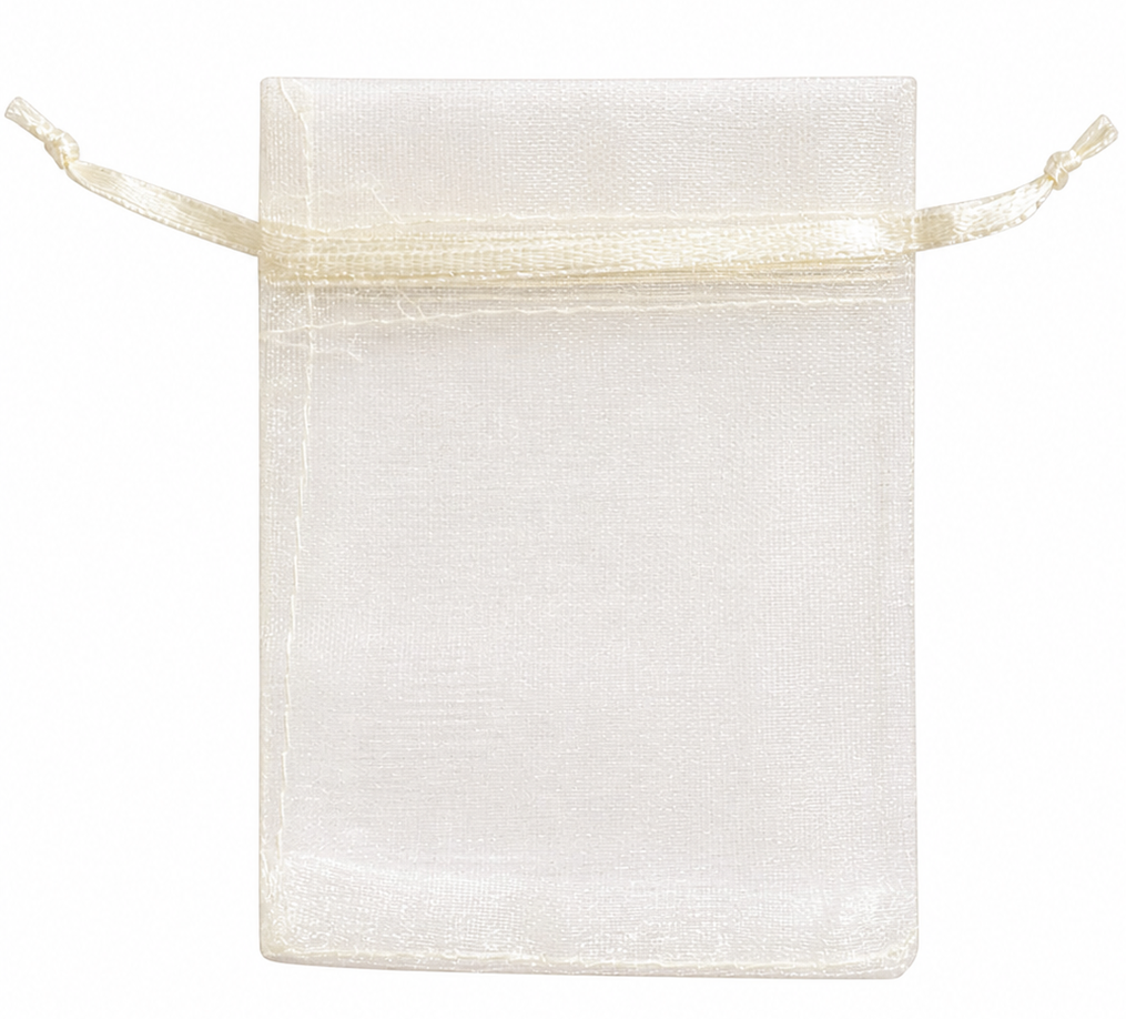 Bolsita de organza 8x6cm natural x 10un. 